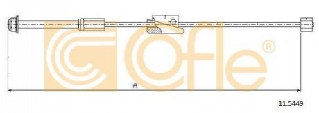 Трос, стояночная тормозная система COFLE 11.5449 (фото 1)
