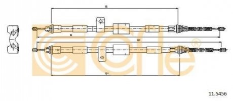 Трос, стояночная тормозная система COFLE 11.5456 (фото 1)