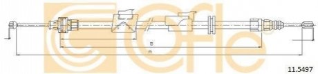 Трос, стоянкова гальмівна система COFLE 11.5497