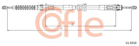 Трос, стояночная тормозная система COFLE 11.5510 (фото 1)