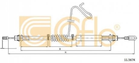 Трос, стояночная тормозная система COFLE 11.5674 (фото 1)