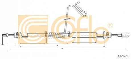 Трос, стояночная тормозная система COFLE 11.5676 (фото 1)