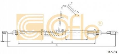Трос, стояночная тормозная система COFLE 11.5683 (фото 1)