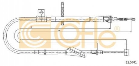 Трос, стояночная тормозная система COFLE 11.5741 (фото 1)