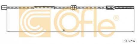 Трос, стояночная тормозная система COFLE 11.5756 (фото 1)