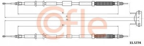 Трос, стоянкова гальмівна система COFLE 11.5774 (фото 1)