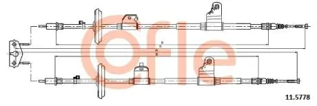 Трос, стояночная тормозная система COFLE 11.5778