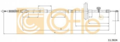 Трос, стояночная тормозная система COFLE 11.5824 (фото 1)