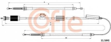 Трос, стояночная тормозная система COFLE 11.5841 (фото 1)