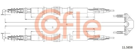 Трос, стоянкова гальмівна система COFLE 11.5858