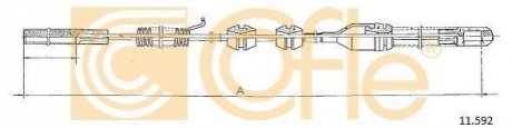 Трос, стояночная тормозная система COFLE 11.592 (фото 1)