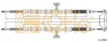 Трос, стояночная тормозная система COFLE 11.5945 (фото 1)