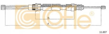 Трос, стояночная тормозная система COFLE 11.607 (фото 1)