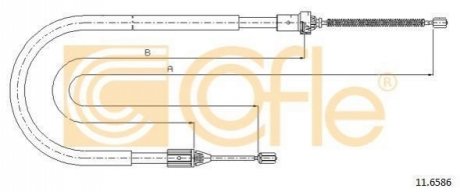 Трос, стояночная тормозная система COFLE 11.6586