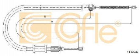 Трос, стояночная тормозная система COFLE 11.6676