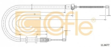 Трос, стояночная тормозная система COFLE 11.6677 (фото 1)