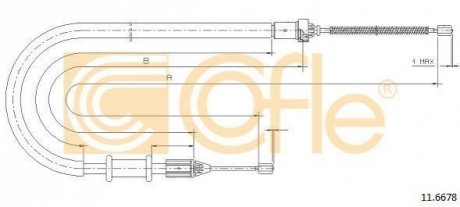 Трос, стояночная тормозная система COFLE 11.6678 (фото 1)