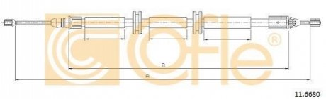 Трос, стояночная тормозная система COFLE 11.6680 (фото 1)
