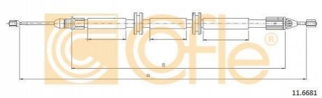 Трос, стояночная тормозная система COFLE 11.6681 (фото 1)