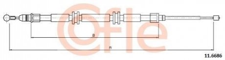 Трос, стоянкова гальмівна система COFLE 11.6686 (фото 1)
