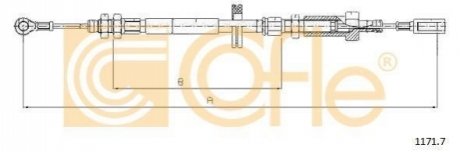 Трос, стоянкова гальмівна система COFLE 1171.7