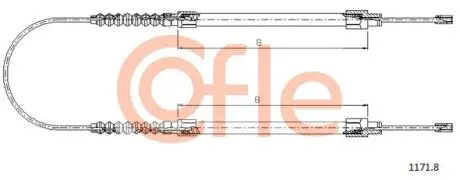 Трос, стояночная тормозная система COFLE 1171.8