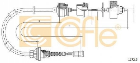 Трос, управление сцеплением COFLE 1172.6 (фото 1)
