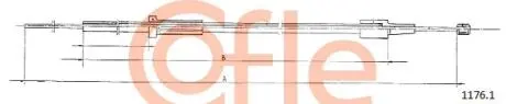 Тросик замка капота COFLE 1176.1