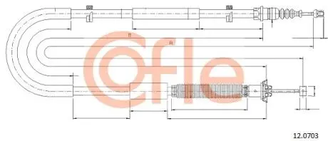 Трос, стояночная тормозная система COFLE 12.0703