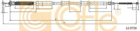 Трос, стояночная тормозная система COFLE 12.0716 (фото 1)
