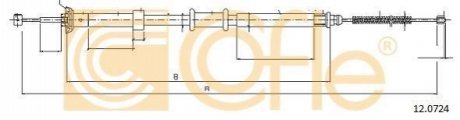 Трос, стояночная тормозная система COFLE 12.0724 (фото 1)