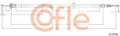 Трос ручного гальма COFLE 12.0740