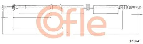 Трос ручного гальма COFLE 12.0741