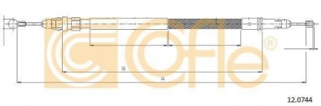 Трос, стоянкова гальмівна система COFLE 12.0744 (фото 1)