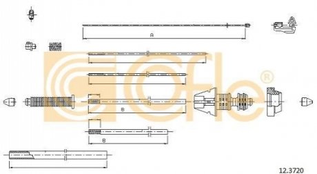 Трос, стоянкова гальмівна система COFLE 12.3720 (фото 1)