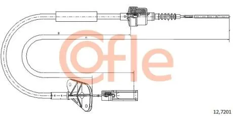 Трос, управление сцеплением COFLE 12.7201