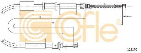 Трос, стояночная тормозная система COFLE 1281P2 (фото 1)