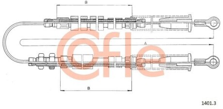 Трос, стоянкова гальмівна система COFLE 1401.3