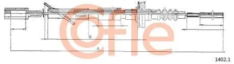 Трос, управление сцеплением COFLE 1402.1