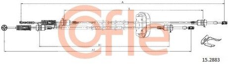 К-кт тросов переключение кпп renault trafic 01> 326/1025+1263/995 кпп pk6 COFLE 15.2883