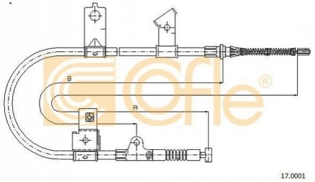 Трос, стоянкова гальмівна система COFLE 17.0001 (фото 1)