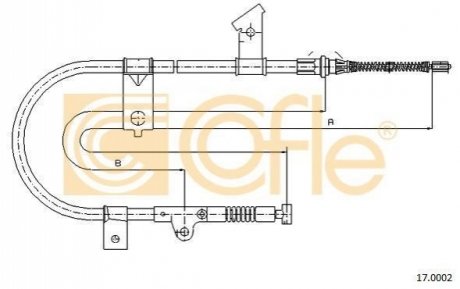 Трос, стояночная тормозная система COFLE 17.0002 (фото 1)