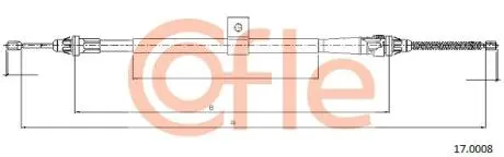 Трос, стояночная тормозная система COFLE 17.0008