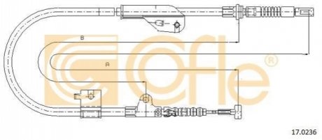 Трос, стояночная тормозная система COFLE 17.0236 (фото 1)
