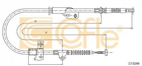 Трос, стояночная тормозная система COFLE 17.0244 (фото 1)