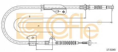 Трос, стояночная тормозная система COFLE 17.0245 (фото 1)