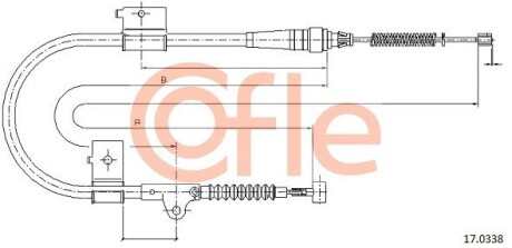 Трос ручника COFLE 17.0338 (фото 1)