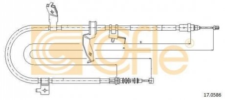 Трос, стояночная тормозная система COFLE 17.0586 (фото 1)
