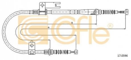 Трос, стояночная тормозная система COFLE 17.0596 (фото 1)