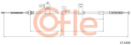 Трос, стояночная тормозная система COFLE 17.1436
